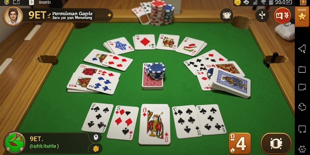 Tampilan menarik dari gameplay Gaple di 9ET.