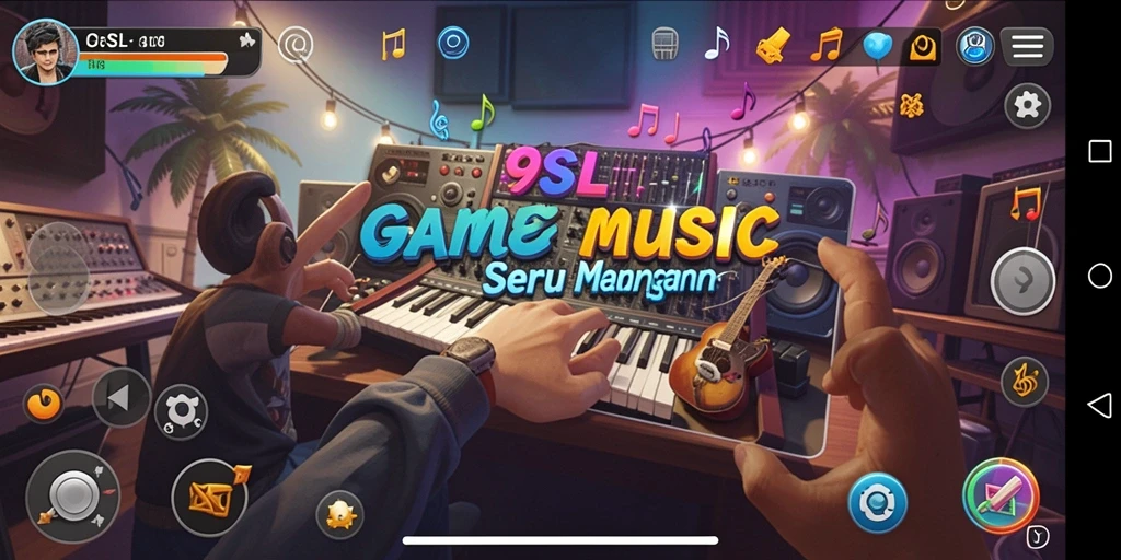 Tampilan gameplay 9SL menampilkan pengalaman musik yang mendebarkan.