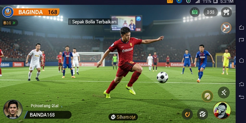 Screenshot gameplay <strong>BAGINDA168</strong> yang menunjukkan pertandingan sepak bola yang seru.