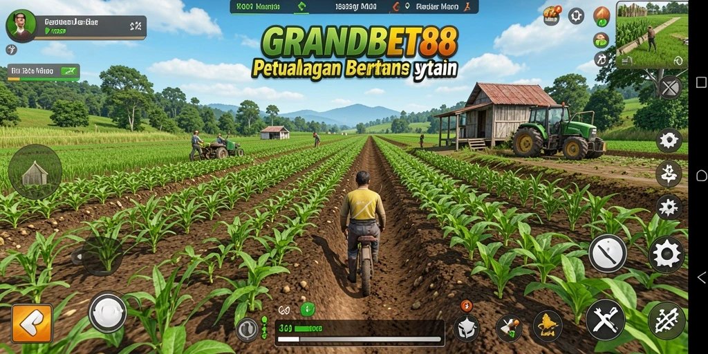 Tampilan gameplay <strong>GRANDBET88</strong> yang interaktif dan menyenangkan saat bertani.