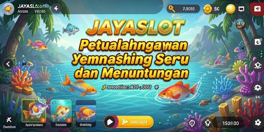 Tampilan gameplay mendebarkan dalam JAYASLOT dengan aksi memancing yang seru.
