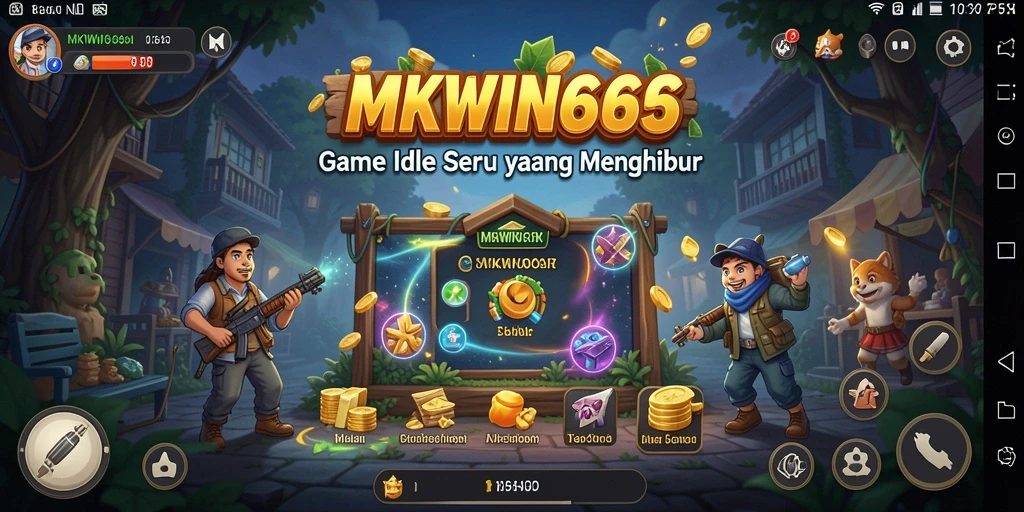 Screenshot menunjukkan karakter dalam aksi gameplay Idle yang dinamis.