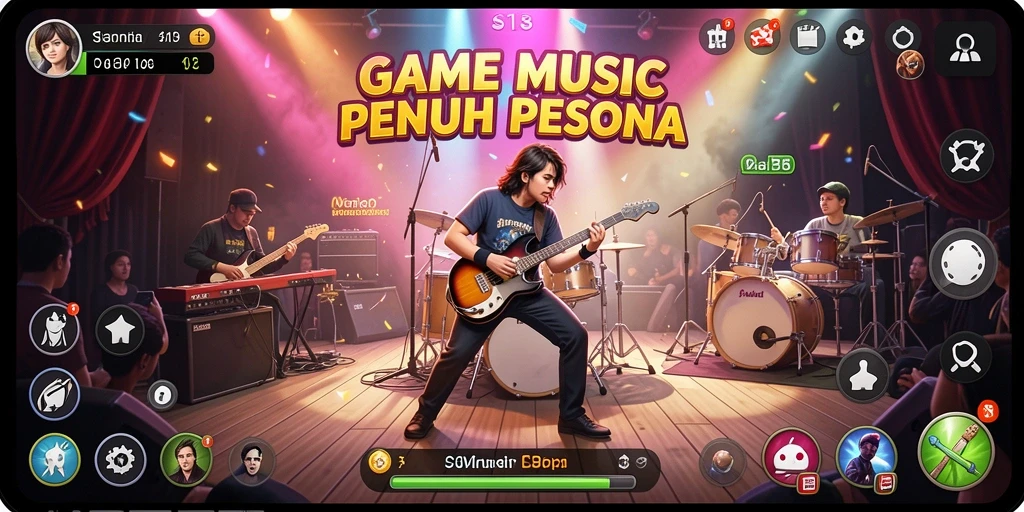 Tampilan gameplay S13 dengan berbagai pilihan lagu dan interaksi pengguna.