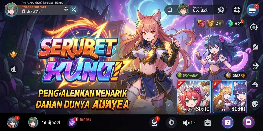 Screenshot utama menunjukkan karakter anime dalam aksi seru.