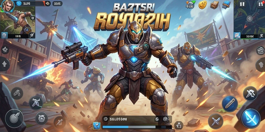 Tampilan menegangkan dalam permainan Battle Royale SLOTSRI yang intens.