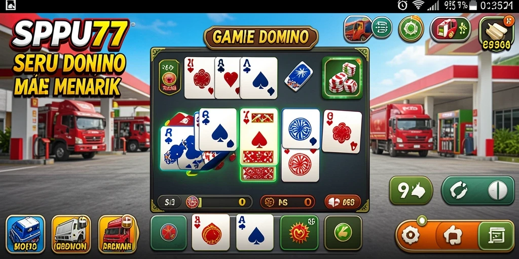Screenshot dari gameplay seru SPBU77 menunjukkan keseruan bermain Domino.