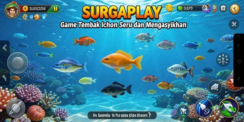 Gameplay SURGAPLAY yang menampilkan aksi Tembak Ikan yang seru.