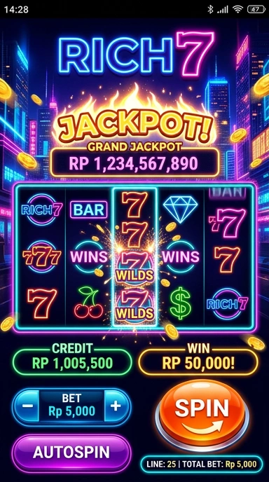 Tampilan antarmuka aplikasi rich7 yang user-friendly.